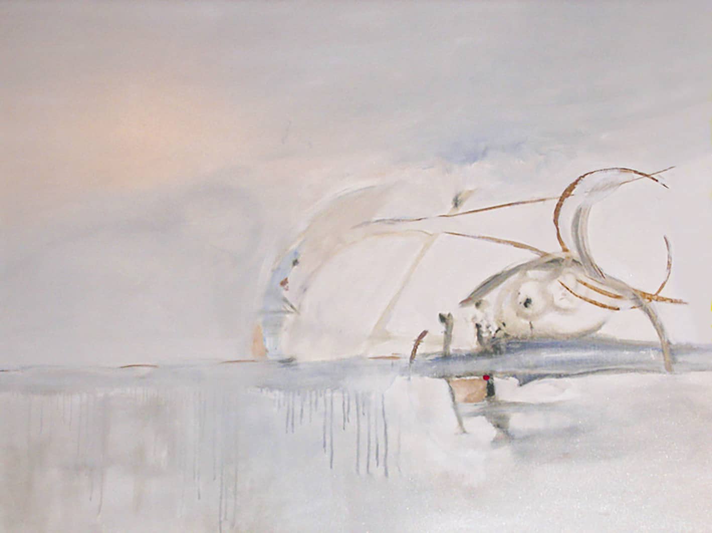 Qui dissimule le mystère fait naître l'infini : peinture claire aux traits fins, Baie du Mont Saint-Michel